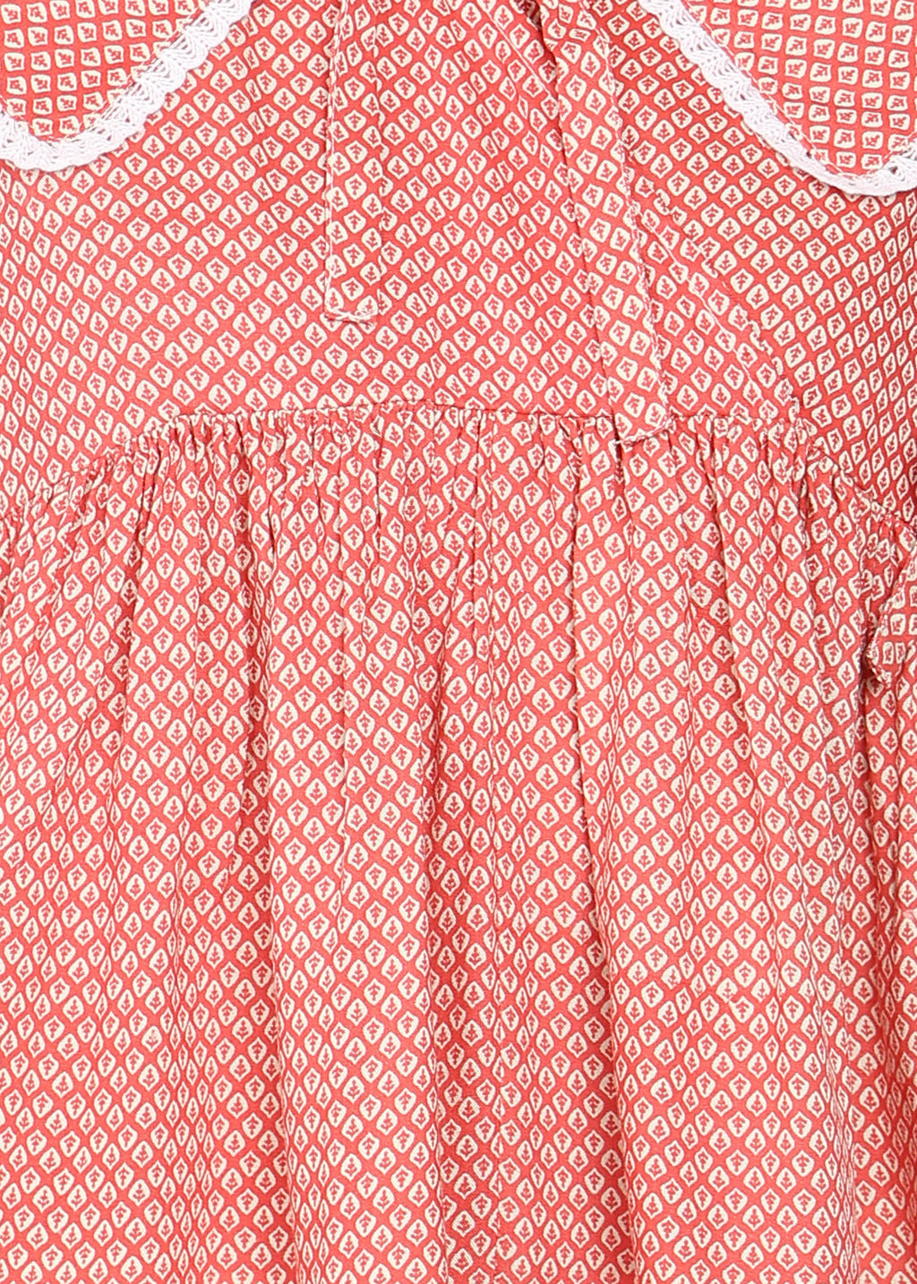 Women Red Printed Peplum Top | Stylish Collar Neck Casual Top for Women | 3/4 Sleeve Trendy Top