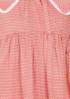 Women Red Printed Peplum Top | Stylish Collar Neck Casual Top for Women | 3/4 Sleeve Trendy Top