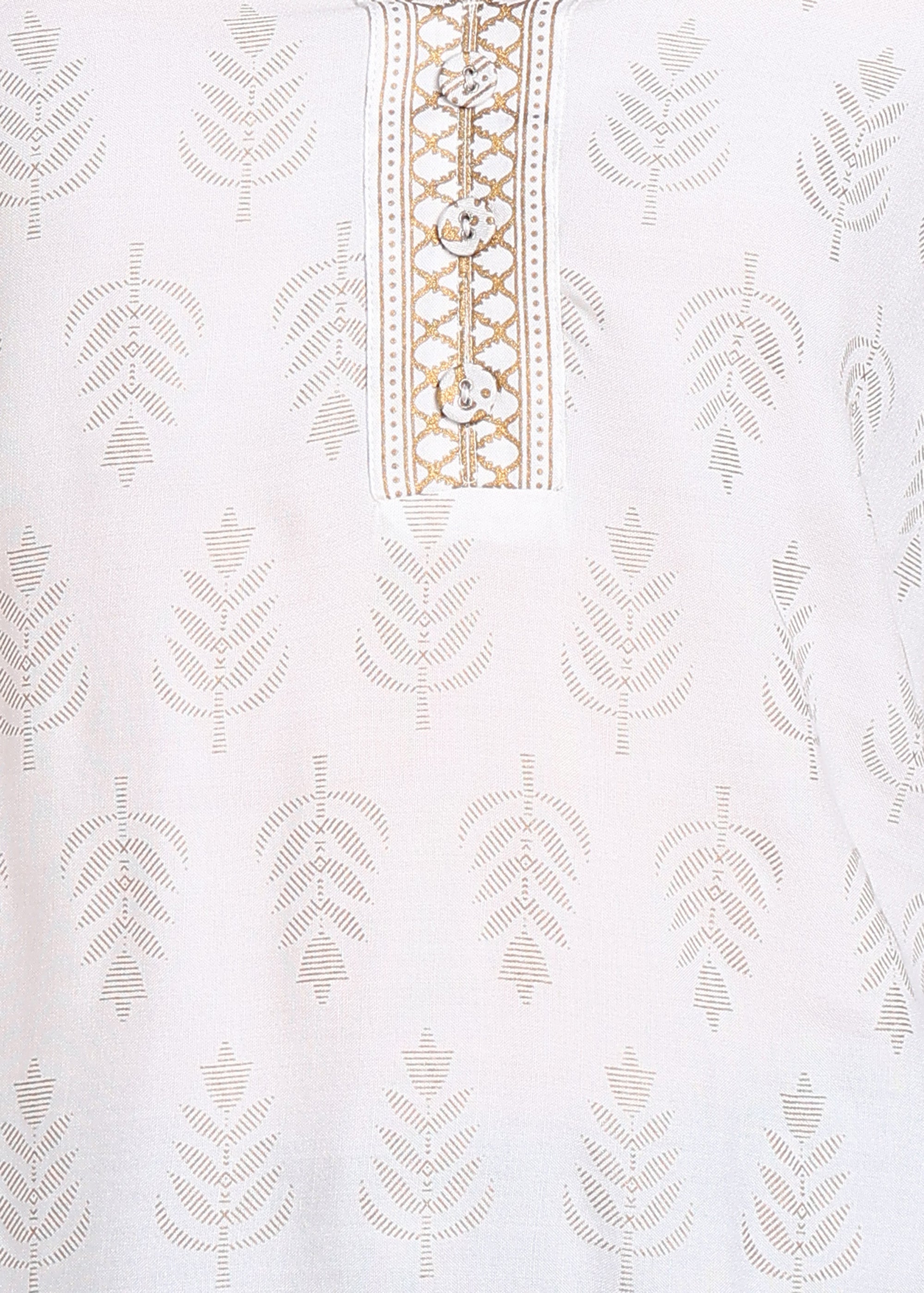 Women Off-White Printed Straight Kurti